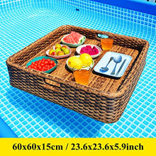 ERoomQ Portable Floating Pool Tray, Woven Stylish Breakfast Tray on The Water, Floating Pool Tray for Tood and Drinks for Sandbars, Spas, & Parties