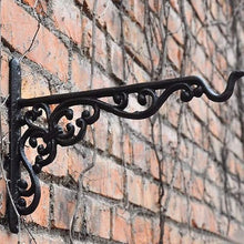 2 Cast Iron Plant Stands for Hanging Flower Baskets, Flower Basket Wall Hooks with Screws, Metal Wall-Mounted Flower Stands