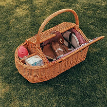 YEDECOR Willow Picnic Basket Set for 2 Persons, Camping Essentials Outdoor for Family Gatherings Large Wicker Picnic Basket Gift for Valentine's Day, Christmas, Thanksgiving, Birthday
