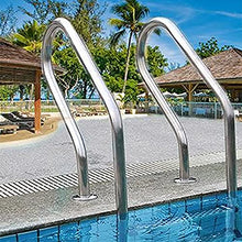 Swimming Pool Handrail 304 Stainless Steel Swimming Pool Stair Rail 3 Steps Pool Ladder for 1-1.4m Pool Tube Wall Thickness 1mm / Silver / 3 Step (Silver 3 Step)