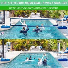 GoSports Splash Hoop ELITE 2-in-1 Pool Basketball & Volleyball Game Set