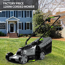 13-Inch Electric Lawn Mower Corded Electric Walk-Behind Push Mower Portable Outdoor Corded Electric Lawn Mower 32cm Cutting Width