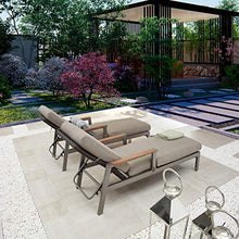 PatioFestival Outdoor Wicker Rattan Chaise Lounge Chair Set with Adjustable Backrest, Grey