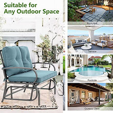 Penny Online Glider Bench for 2-Person Outdoor Glider Bench Outside Patio Glider Rocking Loveseat Steel Frame Chair Set with Armrest UV- and Water-Resistant Cushion (Khaki)