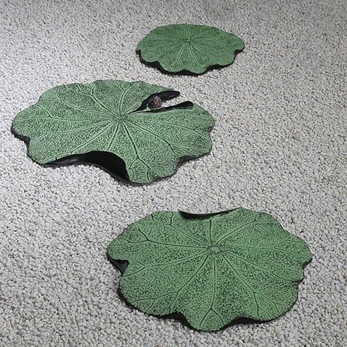 Elitix Stepping Garden Stone Outdoor Step Walkway Stones Lotus Leaf Shape, Yard Patio Stone for Decorative Flower Beds, Resin Green Gardening Tiles Set 1 Pcs / 6 Pcs(Color:Set,Size:B)