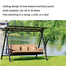 KYTGFH Outdoor Swing Bed Garden Porch Swing Garden Rocking Chair Hammock Canopy Swing Chair Suitable for Garden Poolside(Grizzle)