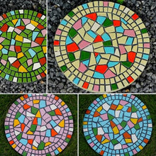 Kunovo Mosaic Garden Stepping Stone, Multicolored Round Walkway Landscaping Decorative Stones, Eco-Friendly Resinous Outdoor Pathways Décor Pavers (Size : 1 Pack), 58741