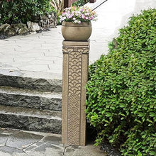 ARCVOX Traditional Asian Chinese Garden Pedestal Column, Synthetic Stone Design, Versatile Pedestal for Home and Garden Decor(Size XL)