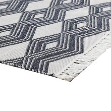 Benzara Handwoven Diamonds Patio Maya Area Rug 8x10 Charcoal Gray