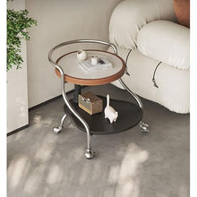 CHmrfvqtus Couch Side Table Movable Rock Board Side Table Living Room Small Apartment Retro Creative Cart