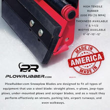 Heavy Duty Rubber Cutting Edge 1-1/2" thick x 8" wide x 8 ft. Long punched Standard Highway Slots. Snow Plow Rubber