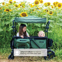 Delta Children Jeep Deluxe Wrangler Stroller Wagon with Cooler Bag and Parent Organizer Black/Olive Green