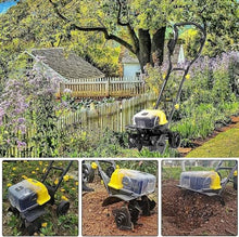 MekUk Garden Tiller & Cultivator Cordless Electric Tiller, Garden Power Rotavator/Cultivator w/4 Blades, Working Width 36CM & 20CM Tilling Depth for Garden Care Compacted Soils and Lawn Yard