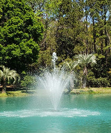Hydro-Torque Series Vanguard Floating Fountains for Lake, Pond, Pool | 1 HP, 100' Power Cord, 5 Spray Patterns Black