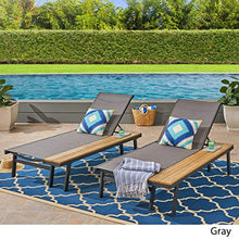 Outdoor Lounge with Side Table (Set of 2) Grey Fabric Water Resistant