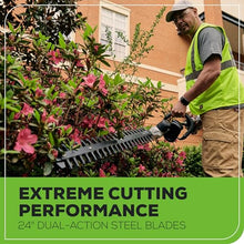 Greenworks 82V 24 in Pole Hedge Trimmer, 2.5 Ah Battery and Charger