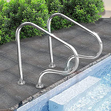 BSNANCA Swimming Pool Safety Hand Rail Sturdy Pool Safety Handrails Swimming Pool Hand Rail 2Pcs for In Ground Swimming Pools with Quick Mount Base 304 Stainl