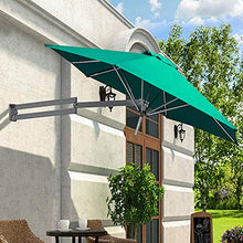 MidiLi Garden Parasol,7.5 FT Wall Mounted Patio Umbrella, Outdoor Wall Umbrella with Adjustable Pole and Wind Vent, Ideal for Garden Balcony Yard,Red