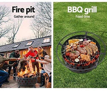 Garden Fire Pit Portable Grill Barbecue Rack Outdoor Fire Pit, Multifunctional Garden Terrace Fire Bowl Heater,BBQ Grill Fire,Heat-Resistant Coating,Steel Frame for Camping Backyard