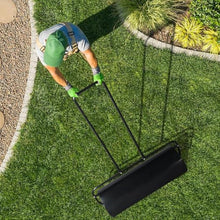 BCSRVCE Iron Lawn Roller,Lawn Roller Drum Roller Push Tow Behind, Water Sand Filled Roller for, Lawn, Backyard (36in, Black)