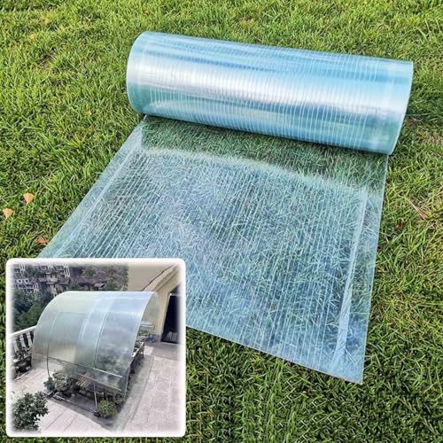 Suwooy Polycarbonate Roof Panels,Replacement Plastic Roofing Sheets Greenhouse Cold Frames,0.8mm Glassfiber Solid Sheet,Daylighting Panel,Waterproof/Anti-uv,Easy to Bend and Cut,W×L-39×787in