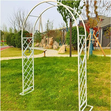 GFSGHZZ Galvanized Metal Rose Trellis Arch - Sturdy Freestanding Garden Archway for Climbing Plantsideal for Rose Bushes and Vinesoutdoor Det,White-W240Xh230Cm