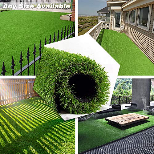 WarmShe Thick Realistic Artificial Grass Turf 12FTx82FT Green