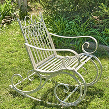 Zaer Ltd. Outdoor Metal Rocking Arm Chair (Arm Chair, Antique White)