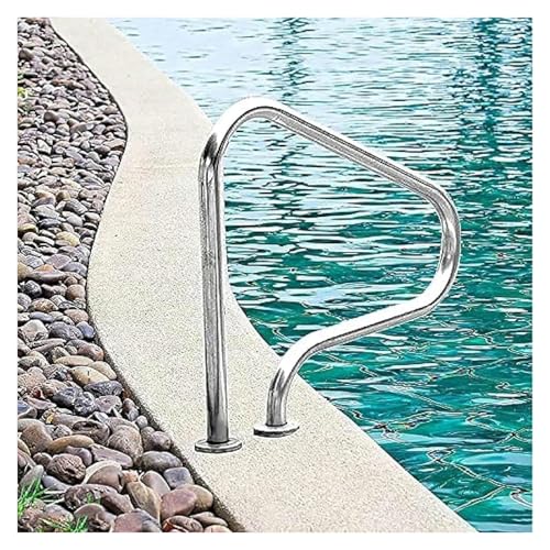Pool Handrail Pool Stair Rail Pool Railings Swimming Pool Handrail for Inground Pool, Stainless Steel Silver,Rustproof Pools Safety Handrail Stair Railing