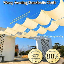 Retractable Wave Pergola Shade Cover, Slide Shade Sail Awning Canopy for Porch Gazebo Yard, Complete Installation Hardware(1.2x7m)