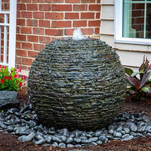 Aquascape Stacked Slate Sphere Water Fountain Large Slate Gray