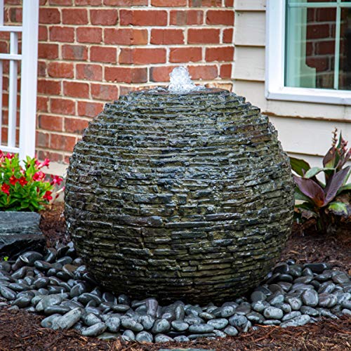 Aquascape Medium Stacked Sphere Water Fountain Slate Gray