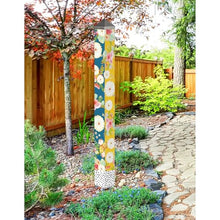 Studio M Art Pole Outdoor Decorative Accessory for Landscaping, Gardens, and Yards, 60 Inches Tall Weather Resistant PVC with Vinyl Wrap, Positivity Blooms