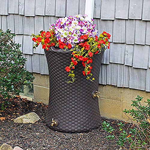 Good Ideas Impressions 50 Gallon Nantucket Rain Barrel Planter Brown (4 Pack)