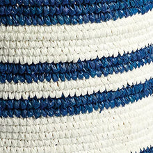 MY SWANKY HOME Coastal Blue White Stripe Tall Hamper Tote Baskets Set of 2