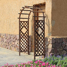 Garden Arch Rose Arbor Trellis Wooden Pergola Archway for Various Climbing Plant Wedding Garden Arch Bridal Party Decoration Arbors, Natural Fir Wood, Brown/White, 4x6.9ft, 4.6x7.4ft