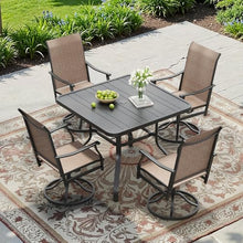 Soohow Outdoor Dining Chairs Set of 4, 360°Swivel Patio Dining Chair with Textilene Fabric, Outdoor Metal Armchair All Weather Resistant, Ergonomic Comfort, Perfect for Patio, Backyard, Balcony
