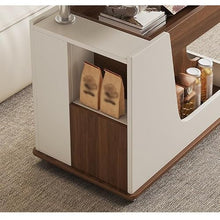 Chicken Couch End Table Wooden Movable Wheeled Trolley for Living Room Sofa Side Table Side Cabinet Corner Table Corner Tables for Living Room(B)