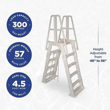 A-Frame Adjustable Above Ground Ladder for 48 to 56-inch Wall Height Pools