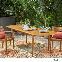GDFStudio Outdoor Acacia Wood Expandable Dining Table, Teak