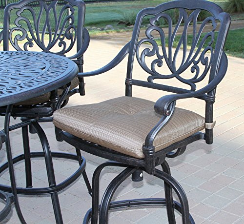 Patio Land Elizabeth Outdoor Patio 5pc Set Bar Table 42" Dark Bronze