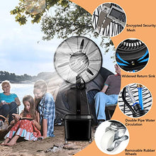 CUTPOIY Outdoor Misting Fan, 90° Oscillating Pedestal Fan with 42L Tank, 3 Speeds for Patio Cooling, Fan Blade 750mm