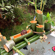 GenSDH Bamboo Fountain with Water Wheel, Water Fountain Garden Decor, Multiple Water Flow Direction Water Circulation System, for Pond Rockery Stone Trough, 90Cm,100cm