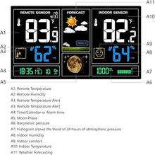 JDXQBLD Weather Station, Professional Home Meteorological Weather Station, Indoor Outdoor Digital Thermometer Hygrometer, with Large LCD Screen, Outdoor Sensor, Weather