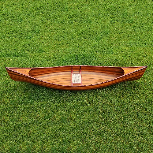 Old Modern Handicrafts 10 ft Wooden Canoe Brown