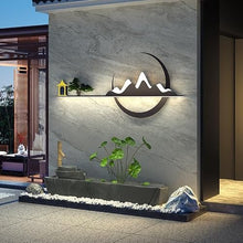 HEAIQI Outdoor Wall Light Chinese Style Outdoor Villa Garden Wall Decorative Lamp, Solar Terrace Courtyard Exterior Outdoor Night Light