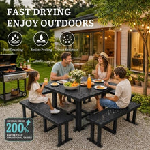 DWVO 38" Square Metal Picnic Table with Umbrella Hole