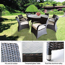 PATIOPTION Outdoor Wicker Patio Furniture Set 8-Seater