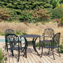 HKTMGDNG 5 Piece Cast Aluminum Patio Bistro Set with 4 Chairs and Table