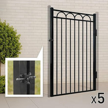 Fencer Wire 6FT x 4FT Heavy Duty Arc Metal Fence Gate, Outdoor Rust-Resistant Steel Garden Gate for Yard, Pool, Patio & Residential Fencing, Pack of 5